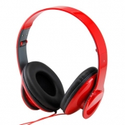 Adjustable Circumaural Red Over-Ear Earphone Stero Headphone 3.5mm for iPod MP3 MP4 PC
