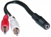 2 x RCA Male, 1 x 3.5mm Stereo Female, Y-Cable 6-Inch