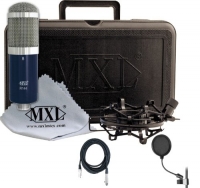 MXL R144 Recording Studio Ribbon Microphone w/Planet Waves 10' Microphone Cable and Pop Filter