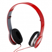 Adjustable Circumaural Red Over Ear Hifi Stereo Stero Earphone Headphone for PC MP3 MP4 iPod