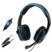AGPtek® Blue Over-the-ear Computer Games Gaming Headset with Boom Microphone