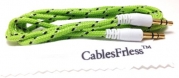 CablesFrLess (TM) 3ft 3.5mm Auxiliary (AUX) Audio Jack cable (Braided Style) (Green)