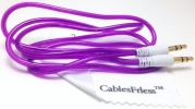 CablesFrLess (TM) 3ft 3.5mm Auxiliary (AUX) Audio Jack cable (Candy Purple)