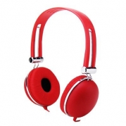 Importer520 Super Bass Over Head Stereo Headset Headphones with Microphone for Pantech Laser Phone, Blue (AT&T) - Red
