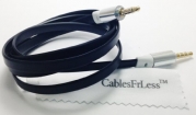 CablesFrLess 3ft 3.5mm Flat Noodle Tangle Free Auxiliary (AUX) Cable (Black)
