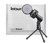 Intsun® 3.5mm Wired Condenser Microphone Mic with Tripod for PC Laptop Computer Skype MSN Karaoke