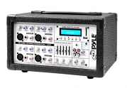 Pyle PMX402M 400-Watt 4-Channel Powered Mixer with Aux (3.5mm) Input, USB/SD Readers, Headphone Jack