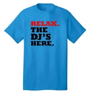 Relax the DJ's Here Neon T-Shirt Large Neon Blue