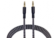 CablesFrLess (TM) 3ft / 6ft / 10ft long 3.5mm Auxiliary (AUX) Audio Jack cable (Braided Style) (3FT Grey)