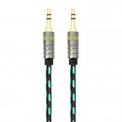 iKross 10 Feet 3.5mm Jack Braided Sleeve jacket Stereo Auxiliary Aux Audio Cable - Black / Green for iPhone, iPod, Smartphone, Tablets and MP3 Players