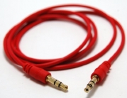 CablesFrLess (TM) Red 3ft 3.5mm Auxiliary (AUX) Audio Jack cable