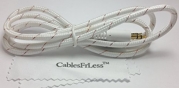 3ft 3.5mm Heavy Duty Braided Audio Stereo Jack Cable (White)