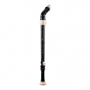 Woodi USA Bass Recorder WRB-258B Black & Ivory 4-Piece Baroque Fingering with Carry Bag