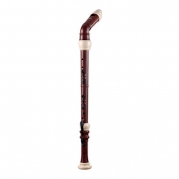 Woodi USA Bass Recorder WRB-258BW2 Wood Simulated 2 Red Bird Eye & Ivory White 4-Piece Baroque Fingering with Carry Bag