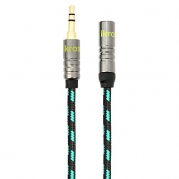 iKross 6 Feet Braided Sleeve jacket 3.5mm Male To 3.5mm Female Extension Stereo Audio Cable - Black / Green