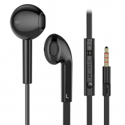 USTEK® S389 In-Ear Headphone Stereo Earbuds Noodle Earphone with Microphone Black