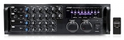 Pyle PMXAKB1000 - 1000 Watt DJ Karaoke Mixer and Amplifier with Built-in Bluetooth - 2 Microphone Inputs with Effects and EQ