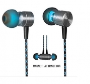 Earphones,Magnet Attraction In-Ear Earbuds Heaphones headset with Mic Microphone Stereo Bass with 3.5mm Jack (Green)