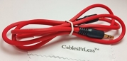 CablesFrLess® Brand 3ft 3.5mm Heavy Duty Audio Stereo Jack Cable Fits Iphone® 6, Ipad®, and most standard Cell phones and tablets(Red)