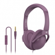 MQbix MQHT560PUR Ear Foam Palette High Performance Headphones with Mic, Orchid Purple