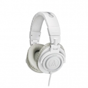 Audio-Technica ATH-M50WH Professional Studio Monitor Headphones with Coiled Cable, White