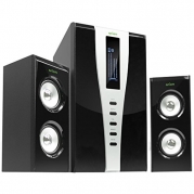 Arion Legacy AR508LR-BK 2.1 Channel Speaker System with Subwoofer & Remote for MP3, CD, PC, Video Game Consoles, & Home Audio Systems - Black, 140 Watts