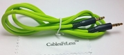 CablesFrLess® Brand 3ft 3.5mm Heavy Duty Audio Stereo Jack Cable Fits Iphone® 6, Ipad®, and most standard Cell phones and tablets(Green)