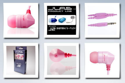 JLAB jbuds j2 premium hi-fi noise isolating earbuds style headphones (pink martini)