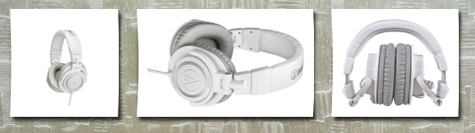 Audio-Technica audio-technica ath-m50wh professional studio monitor headphones with coiled cable, white