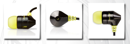 JLAB jbuds j2 premium hi-fi noise-reducing earbuds style headphones (black / yellow)