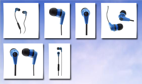 Skullcandy ink'd 2.0 earbud headphones with mic (blue/black)