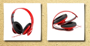 Solid Dealio adjustable circumaural red over-ear earphone stero headphone 3.5mm for ipod mp3 mp4 pc