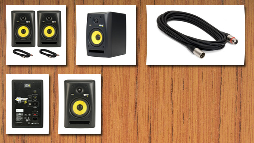KRK rokit powered desktop studio monitors pair w/ xlr cables