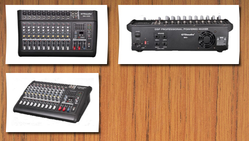 GTD Audio 10 channal 1000watt professional powered mixer amplifier (500w rms / 2x250w rms)
