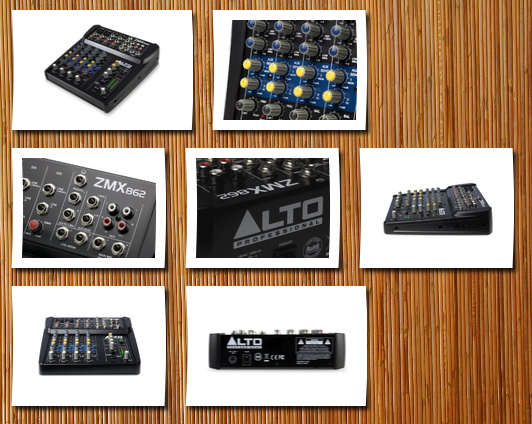 Alto Professional , 6-channel, 2 bus, 8 input mixer with zephyr mic pre's, and eq