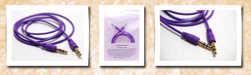 CablesFrLess (TM) purple 3ft 3.5mm auxiliary (aux) audio jack cable