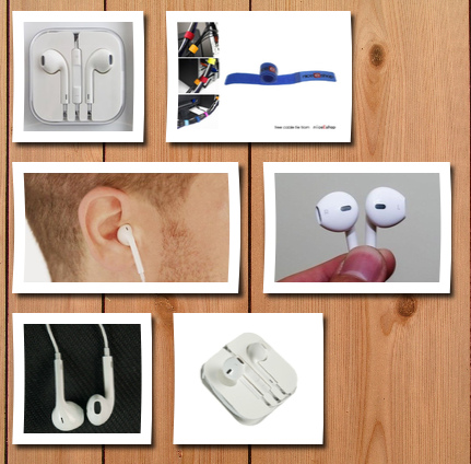 Apple earbuds earpods with remote and mic earphone headphone for iphone 3/4/5, ipad, ipod white (crystal box packing) +free cable tie